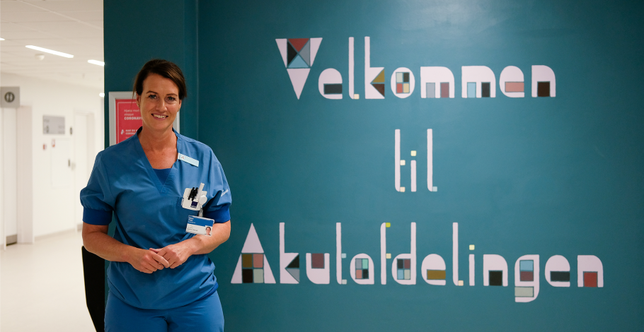 Stine Friis på sit job - på akutafdelingen på Kolding Sygehus. Stine Friis står på akutafdelingen på Kolding Sygehus